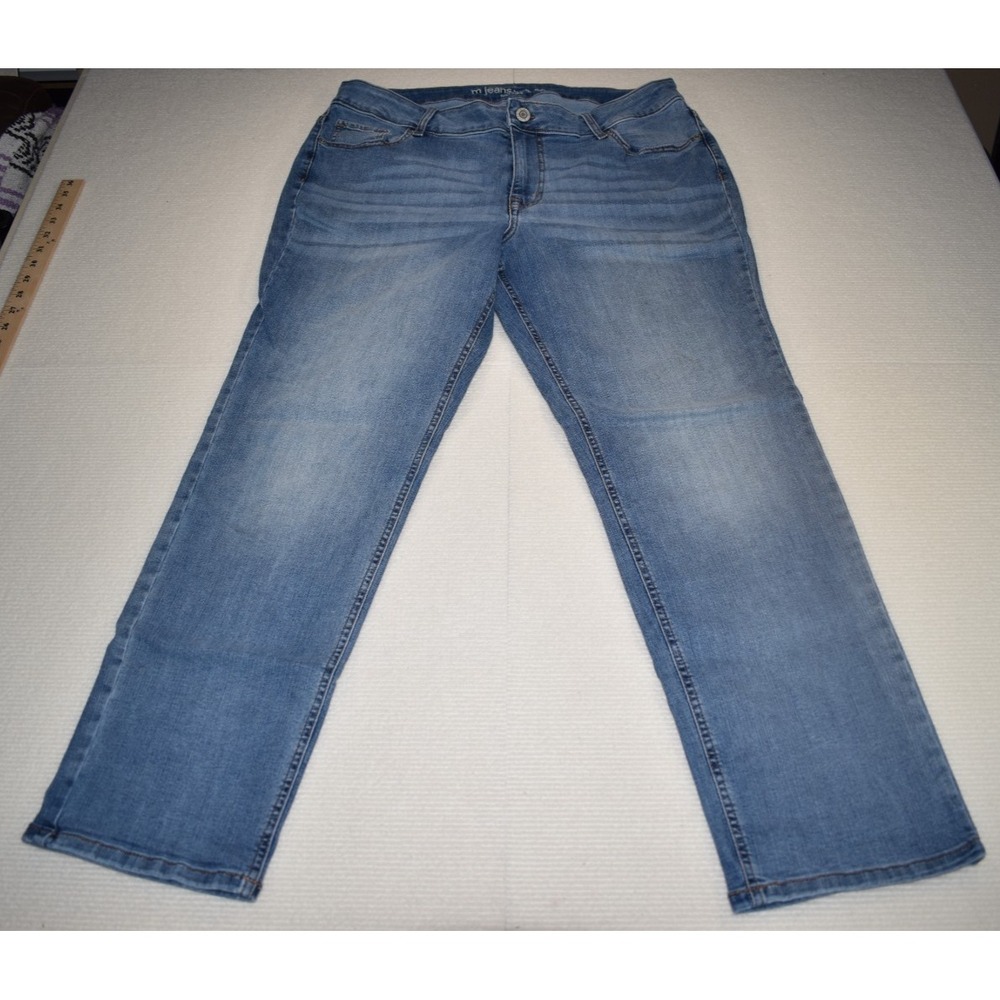M Jeans Maurices Women's Blue Jeans Mid rise Bootcut 18W Medium Wash Fade